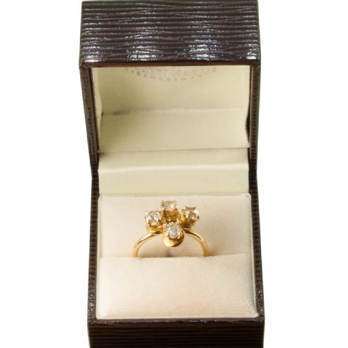 VICTORIAN 12 CARAT FOUR STONE DIAMOND 18CT GOLD DRESS RING - ADDITIONAL PHOTO 5