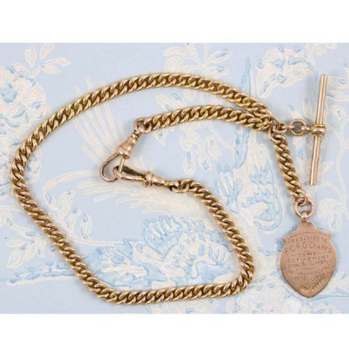 ANTIQUE 9CT GOLD 14 ALBERT WATCH CHAIN - ADDITIONAL PHOTO 2