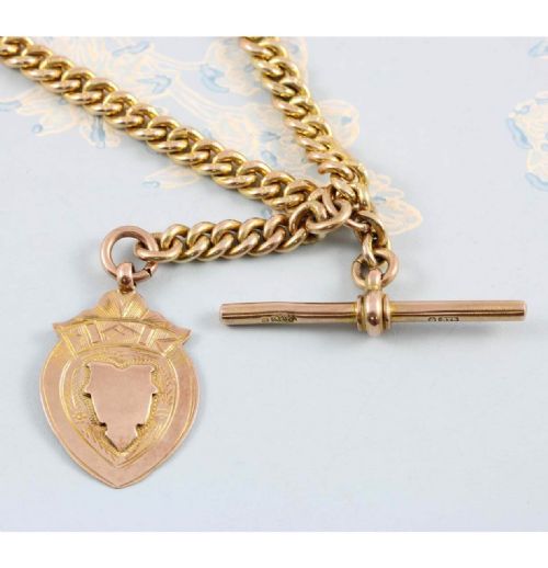 ANTIQUE 9CT GOLD 14 ALBERT WATCH CHAIN - ADDITIONAL PHOTO 3