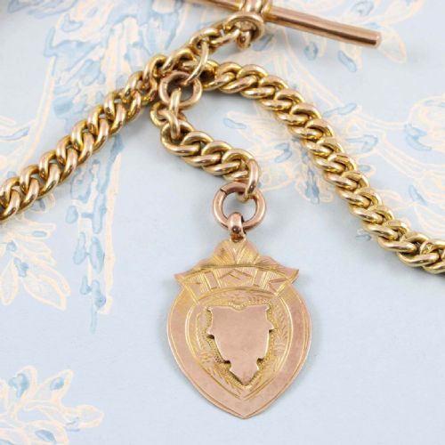 ANTIQUE 9CT GOLD 14 ALBERT WATCH CHAIN - ADDITIONAL PHOTO 4