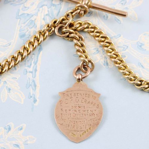 ANTIQUE 9CT GOLD 14 ALBERT WATCH CHAIN - ADDITIONAL PHOTO 5