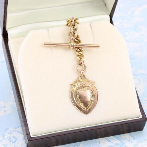 ANTIQUE 9CT GOLD 14 ALBERT WATCH CHAIN - ADDITIONAL PHOTO 7