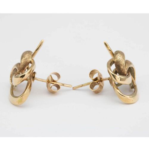 VINTAGE 9CT GOLD LOOPED STUD EARRINGS - ADDITIONAL PHOTO 1