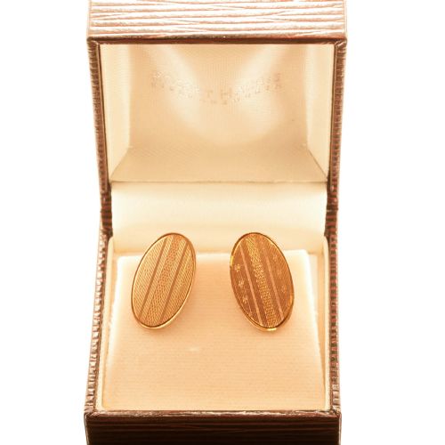 VINTAGE 1920S 9CT ROSE GOLD CHAIN LINK OVAL CUFFLINKS - ADDITIONAL PHOTO 3