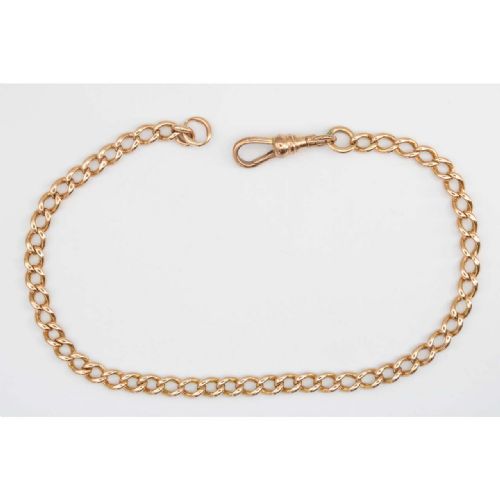ANTIQUE 9CT ROSE GOLD CURB BRACELET WITH DOG CLIP - ADDITIONAL PHOTO 5