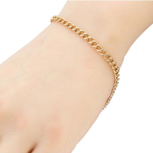 ANTIQUE 9CT ROSE GOLD CURB BRACELET WITH DOG CLIP - ADDITIONAL PHOTO 6