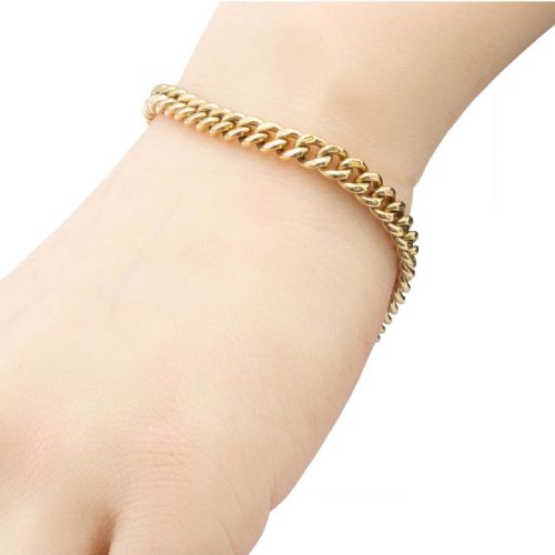 ANTIQUE 9CT GOLD CURB CHARM BRACELET WITH HEART PADLOCK - ADDITIONAL PHOTO 5