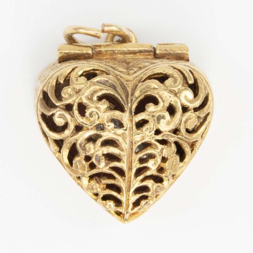 VINTAGE 9CT GOLD HEART RING BOX WITH RING CHARM - ADDITIONAL PHOTO 2