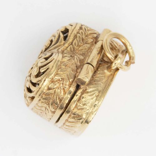 VINTAGE 9CT GOLD HEART RING BOX WITH RING CHARM - ADDITIONAL PHOTO 3