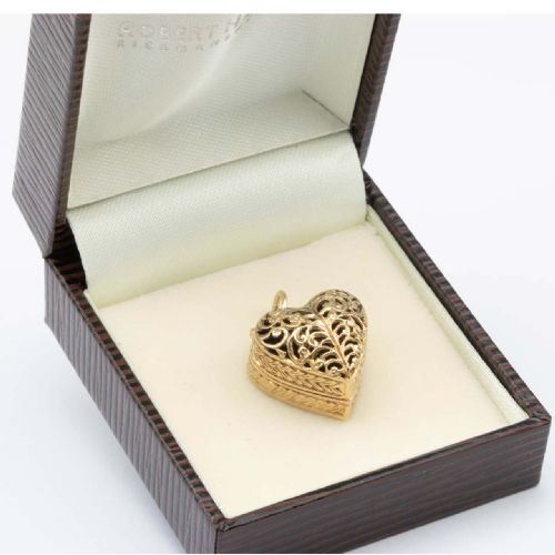 VINTAGE 9CT GOLD HEART RING BOX WITH RING CHARM - ADDITIONAL PHOTO 5
