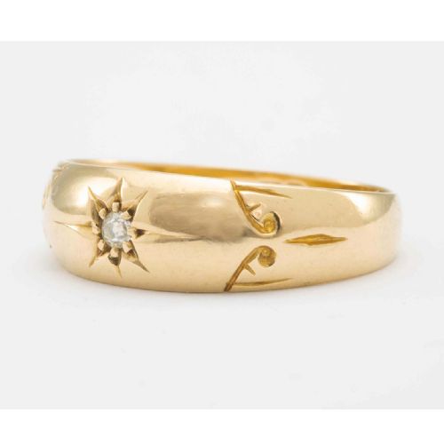EDWARDIAN 18CT GOLD DIAMOND GYPSY RING - ADDITIONAL PHOTO 1