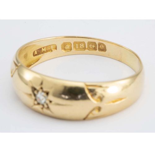 EDWARDIAN 18CT GOLD DIAMOND GYPSY RING - ADDITIONAL PHOTO 5