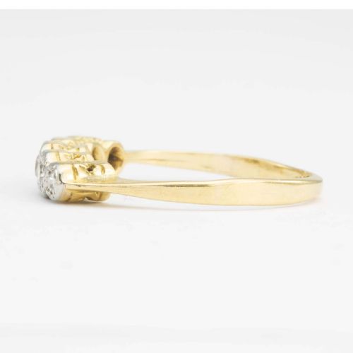 ANTIQUE 18CT GOLD OLD CUT DIAMOND 5 STONE RING - ADDITIONAL PHOTO 2