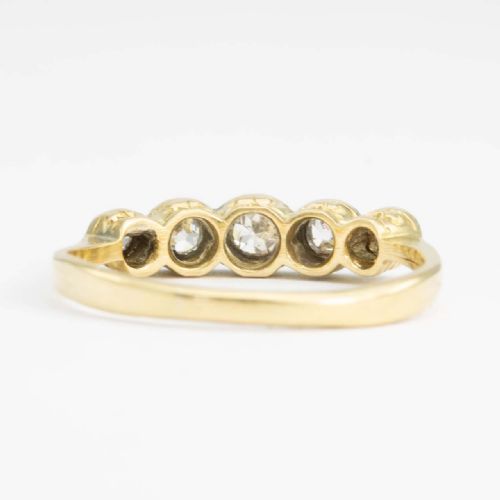 ANTIQUE 18CT GOLD OLD CUT DIAMOND 5 STONE RING - ADDITIONAL PHOTO 3