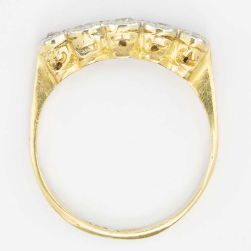 ANTIQUE 18CT GOLD OLD CUT DIAMOND 5 STONE RING - ADDITIONAL PHOTO 4