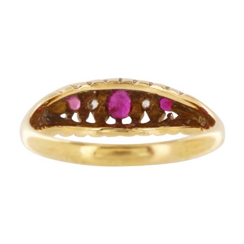 ANTIQUE 18CT GOLD RUBY AND DIAMOND RING - ADDITIONAL PHOTO 3