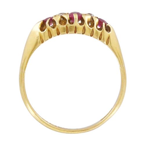 ANTIQUE 18CT GOLD RUBY AND DIAMOND RING - ADDITIONAL PHOTO 5