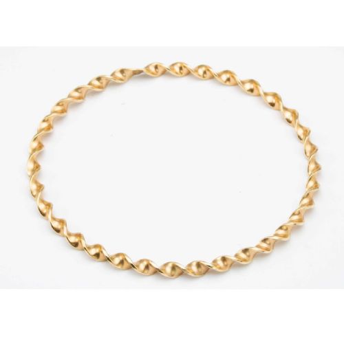 VINTAGE 9CT GOLD TWISTED BANGLE 11 GRAMS - ADDITIONAL PHOTO 2