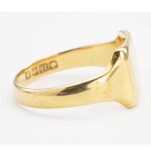 VINTAGE 1930S 18CT GOLD PLAIN SQUARE SIGNET RING - ADDITIONAL PHOTO 2