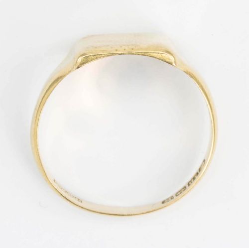 VINTAGE 1930S 18CT GOLD PLAIN SQUARE SIGNET RING - ADDITIONAL PHOTO 3