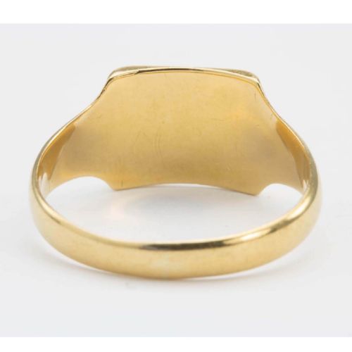 VINTAGE 1930S 18CT GOLD PLAIN SQUARE SIGNET RING - ADDITIONAL PHOTO 4