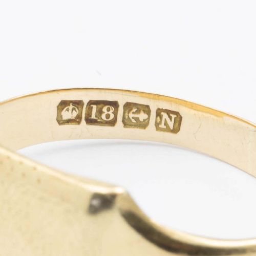 VINTAGE 1930S 18CT GOLD PLAIN SQUARE SIGNET RING - ADDITIONAL PHOTO 5