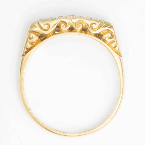 VINTAGE 18CT GOLD 5 STONE ROSE CUT DIAMOND RING - ADDITIONAL PHOTO 5