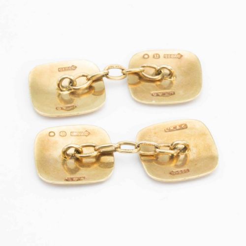 VINTAGE 9CT GOLD PATTERNED CHAIN CUFFLINKS HALLMARKED 1929 - ADDITIONAL PHOTO 3