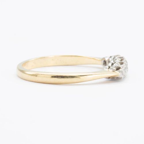VINTAGE 18CT GOLD 5 STONE OLD CUT DIAMOND RING 191020S 035 CARAT - ADDITIONAL PHOTO 3