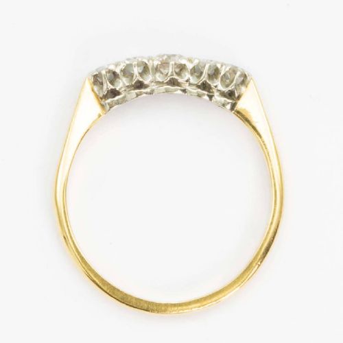 VINTAGE 18CT GOLD 5 STONE OLD CUT DIAMOND RING 191020S 035 CARAT - ADDITIONAL PHOTO 5