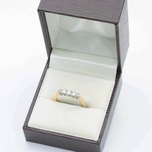 VINTAGE 18CT GOLD 5 STONE OLD CUT DIAMOND RING 191020S 035 CARAT - ADDITIONAL PHOTO 7