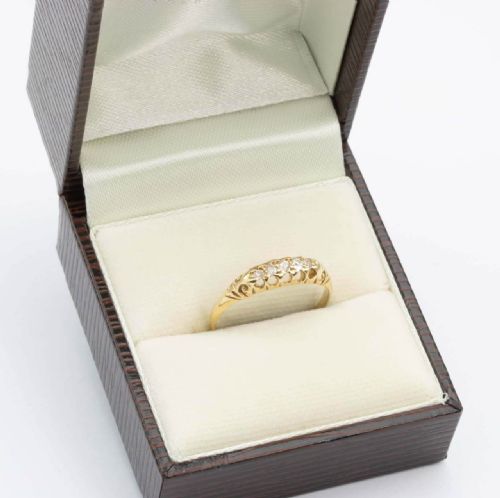 ANTIQUE VICTORIAN 18CT GOLD OLD CUT 5 STONE DIAMOND RING HALLMARKED 1899 - ADDITIONAL PHOTO 7