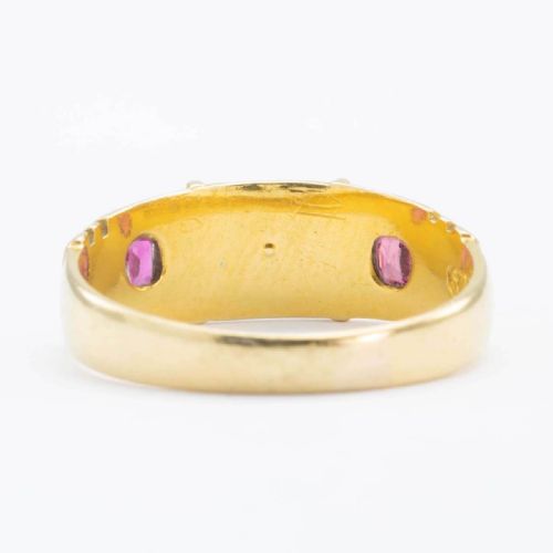 ANTIQUE VICTORIAN 18CT GOLD PEARL AND RUBY GYPSY RING HALLMARKED 1894 - ADDITIONAL PHOTO 1