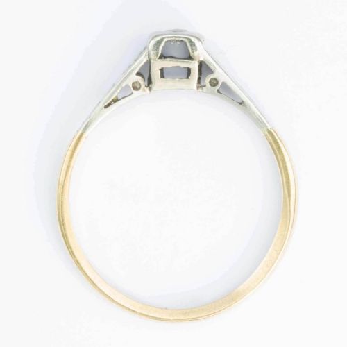 ANTIQUE 18CT GOLD OLD CUT 010 CARAT DIAMOND SOLITAIRE ENGAGEMENT RING - ADDITIONAL PHOTO 4