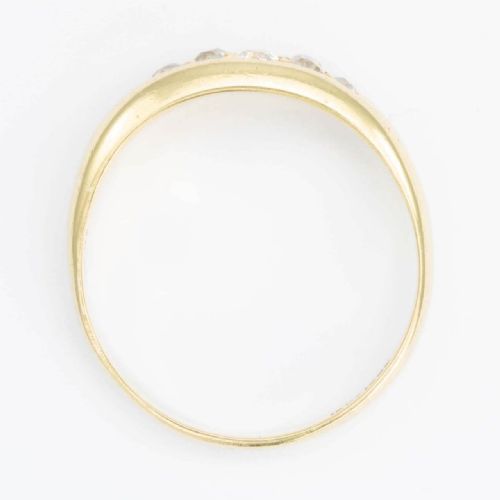 ANTIQUE 18CT GOLD OLD CUT 5 STONE DIAMOND GYPSY RING - ADDITIONAL PHOTO 5