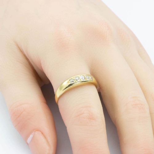 ANTIQUE 18CT GOLD OLD CUT 5 STONE DIAMOND GYPSY RING - ADDITIONAL PHOTO 6