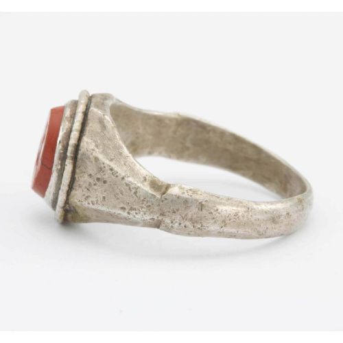 ROMAN SILVER SIGNET RING WITH JASPER CAPRICORN INTAGLIO - ADDITIONAL PHOTO 2