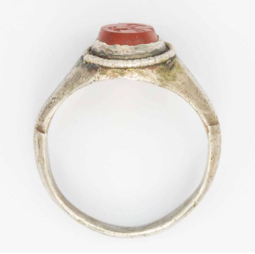 ROMAN SILVER SIGNET RING WITH JASPER CAPRICORN INTAGLIO - ADDITIONAL PHOTO 4