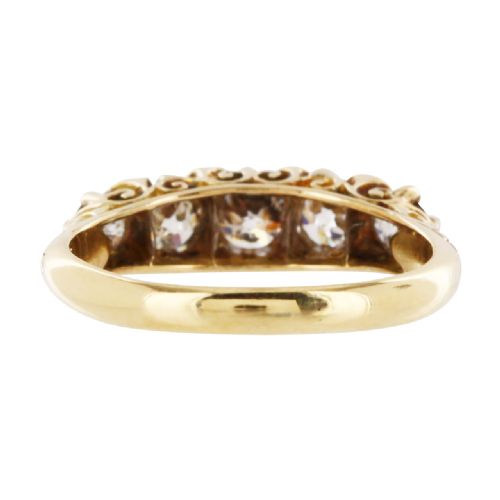 VINTAGE 18CT GOLD FIVE STONE 12 CARAT DIAMOND RING - ADDITIONAL PHOTO 2