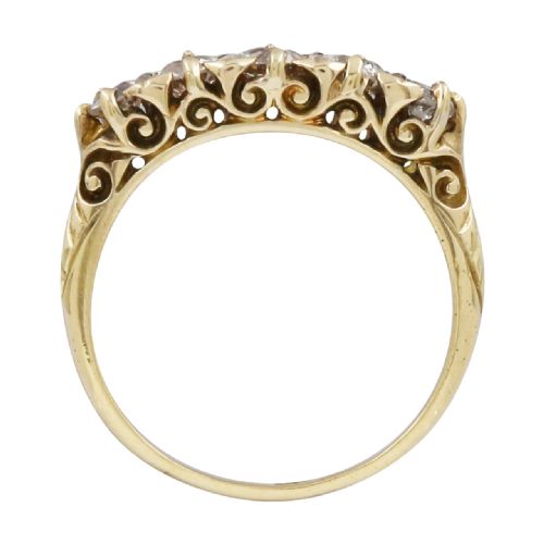 VINTAGE 18CT GOLD FIVE STONE 12 CARAT DIAMOND RING - ADDITIONAL PHOTO 1