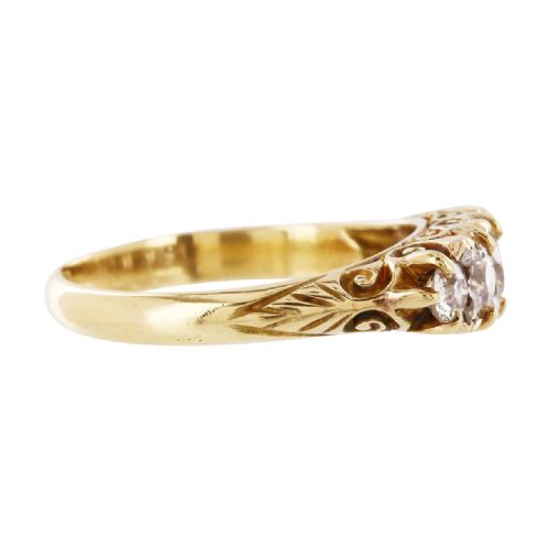 VINTAGE 18CT GOLD FIVE STONE 12 CARAT DIAMOND RING - ADDITIONAL PHOTO 3