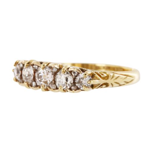 VINTAGE 18CT GOLD FIVE STONE 12 CARAT DIAMOND RING - ADDITIONAL PHOTO 4