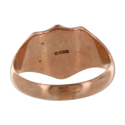 VINTAGE 9CT ROSE GOLD SHIELD SIGNET RING - ADDITIONAL PHOTO 1