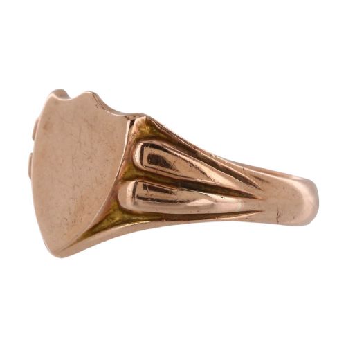 VINTAGE 9CT ROSE GOLD SHIELD SIGNET RING - ADDITIONAL PHOTO 2