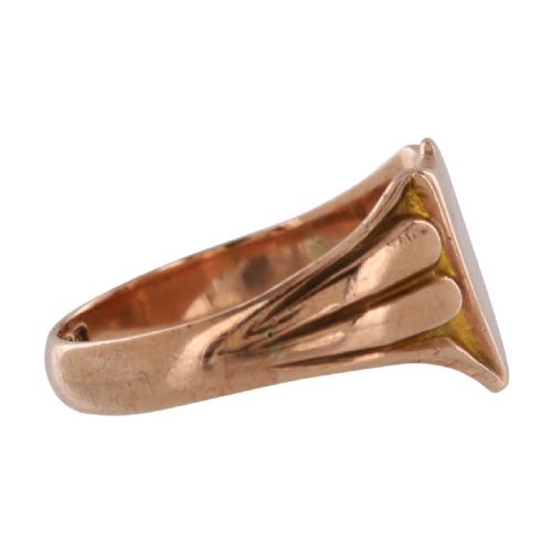 VINTAGE 9CT ROSE GOLD SHIELD SIGNET RING - ADDITIONAL PHOTO 3