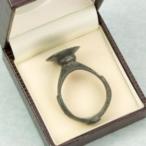 MEDIEVAL BYZANTINE BRONZE CROSS RING - ADDITIONAL PHOTO 6