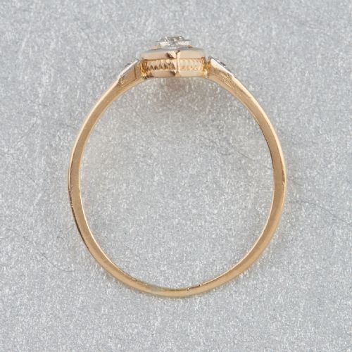ART NOUVEAU 18CT GOLD OLD CUT DIAMOND NAVETTE RING - ADDITIONAL PHOTO 4