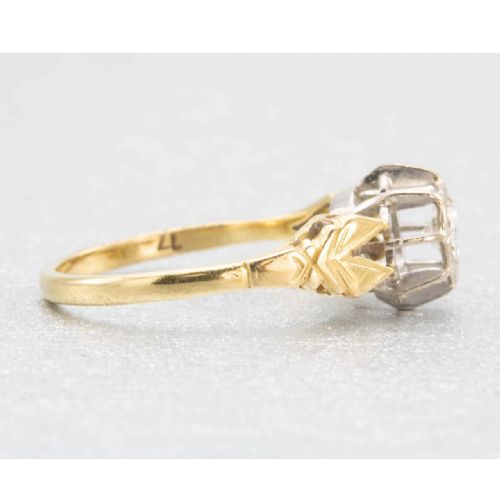 VINTAGE 18CT GOLD 025 CARAT DIAMOND HIGH SET SOLITAIRE ENGAGEMENT RING - ADDITIONAL PHOTO 4