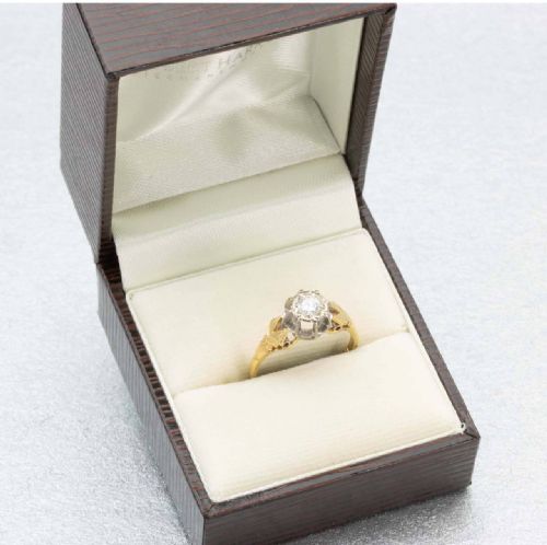 VINTAGE 18CT GOLD 025 CARAT DIAMOND HIGH SET SOLITAIRE ENGAGEMENT RING - ADDITIONAL PHOTO 7