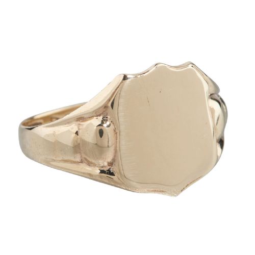 vintage 9ct gold shield faced signet ring hallmarked 1940 - CATEGORY: ANTIQUE JEWELLERY - DATED 1940